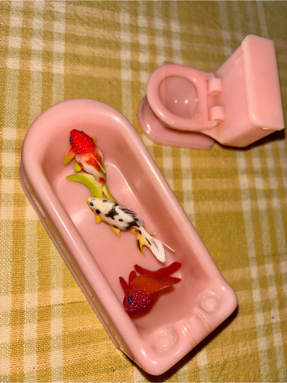 1950s Plasco Bubblegum Pink Dollhouse Furniture